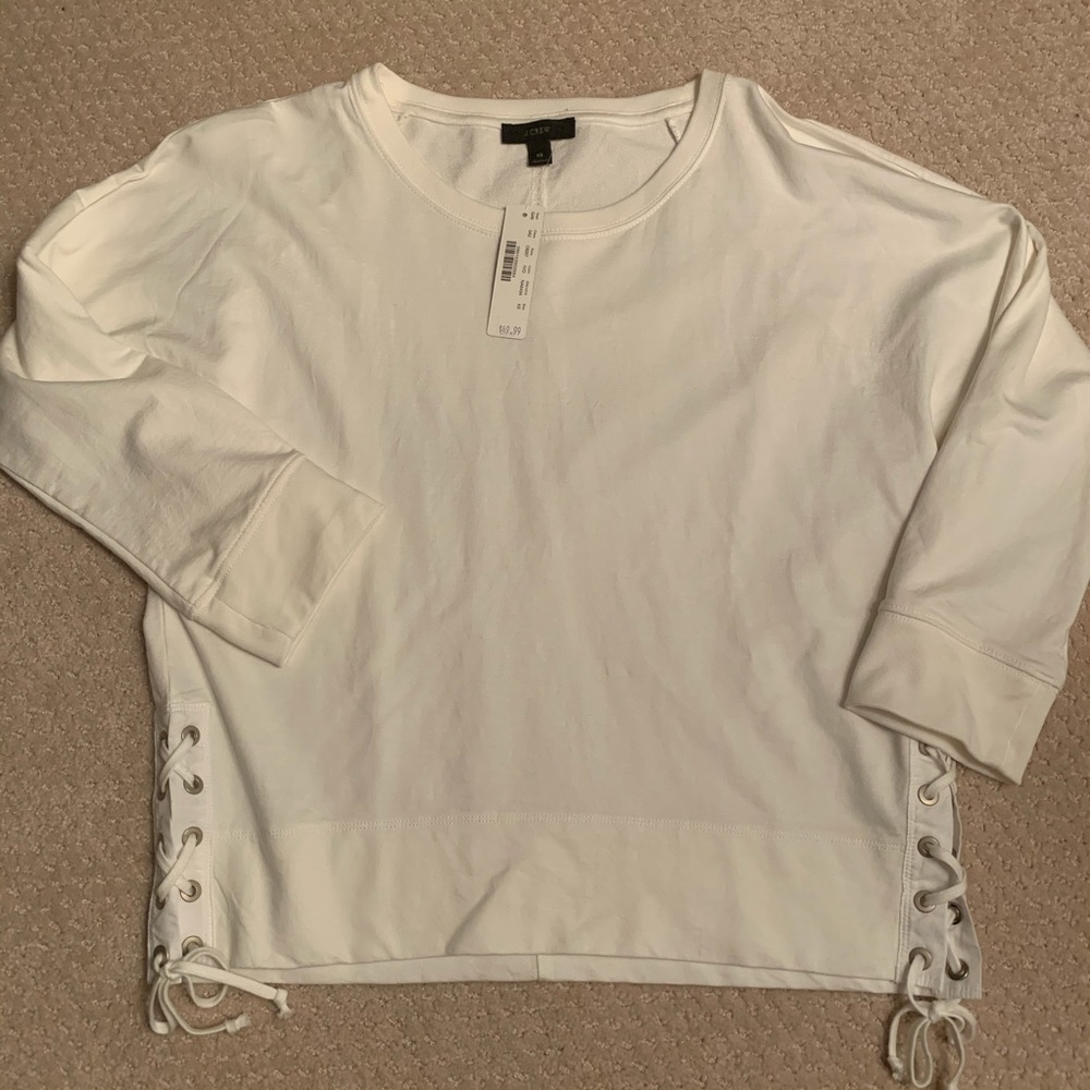 NEW J Crew sweatshirt with ties